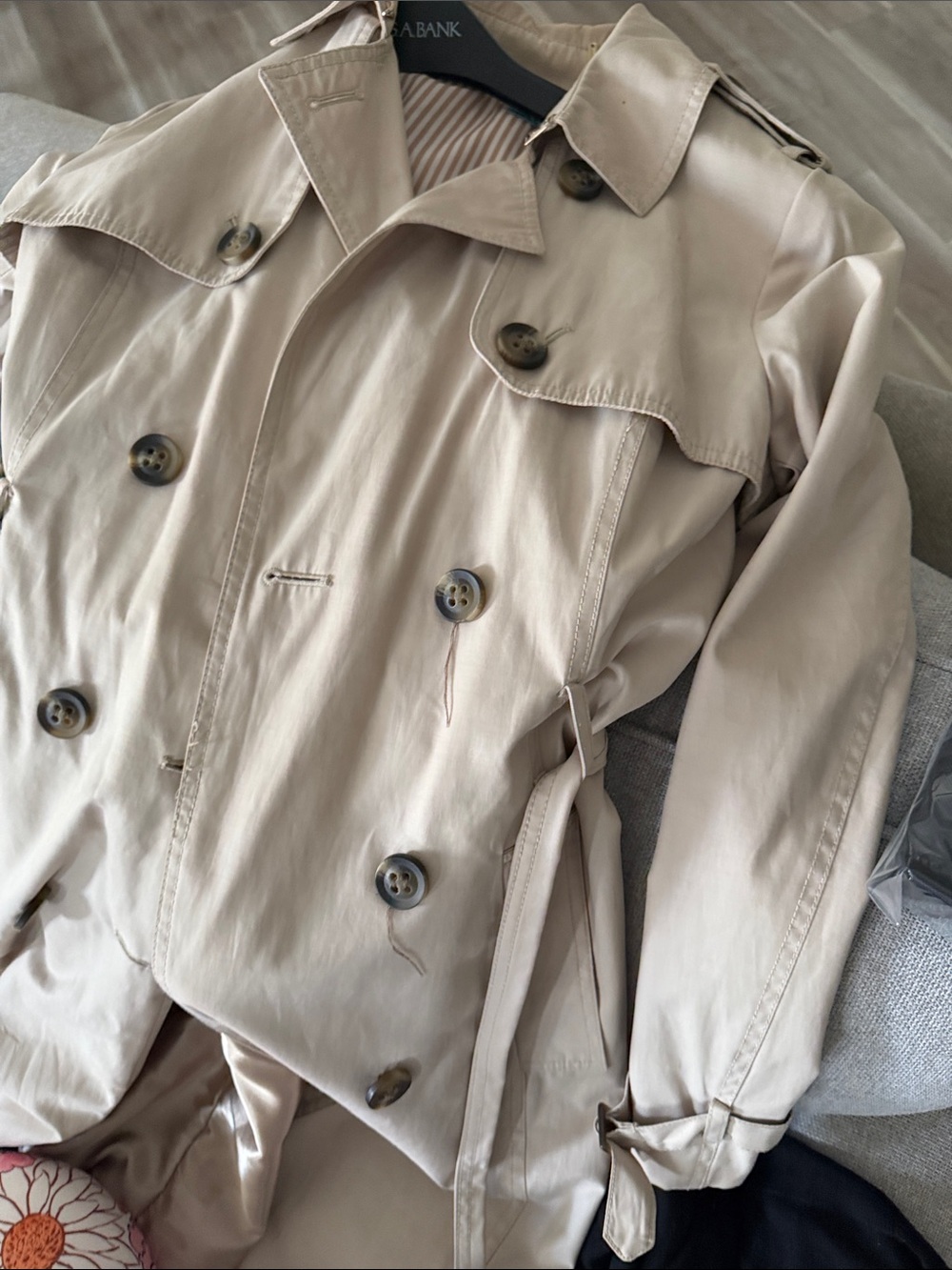 ANTONIO MELANI Beige Double-Breasted Trench Coat